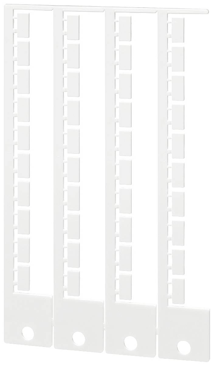 'A plastic divider strip with multiple rectangular openings, which serve to guide cables neatly within a cabinet.'