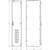 Technical drawing of a metal enclosure with a door and ventilation slots, front and side view. Dimensions: height 2004 mm.