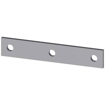 Metal plate with three evenly distributed holes, commonly used as a connecting element in construction.