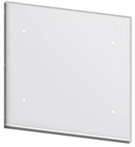 A blank white board with four small holes in the corners.