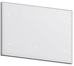 Wall-mounted bracket made of clear Perspex with small holes for fixing.