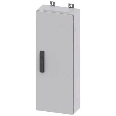 A grey, rectangular distribution box with a black handle and two mounting brackets on top. Suitable for installation in electrical systems.