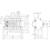 Technical drawing of an electrical switch with detailed dimensions in millimetres. Front and side view with drilling positions.