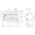Technical drawing of a switch with dimensions and labels. Shows front and side views with precise measurements.