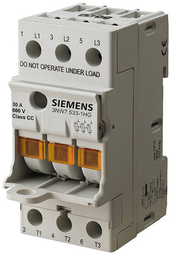 Siemens 3NW70331 3NW7033-1 Fuse holder incl. status indicator Suitable for Micro fuse 10.3 x 38 mm 32 A 690 V AC 1 pc(s)