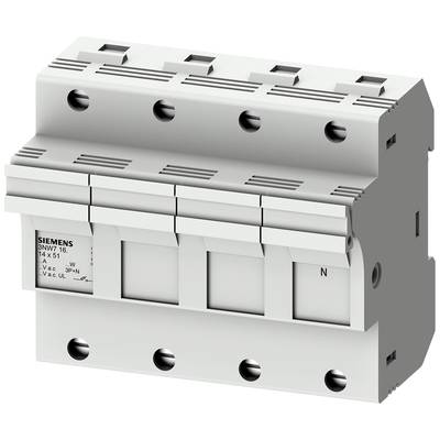 A four-pole electrical circuit breaker by Siemens, installed for the control and protection of electrical circuits.