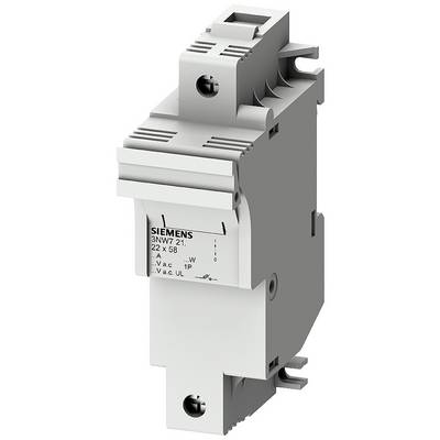 A grey fuse holder by Siemens, Model 3NW7, for electrical fuses. Suitable for 22 x 58 mm fuses.