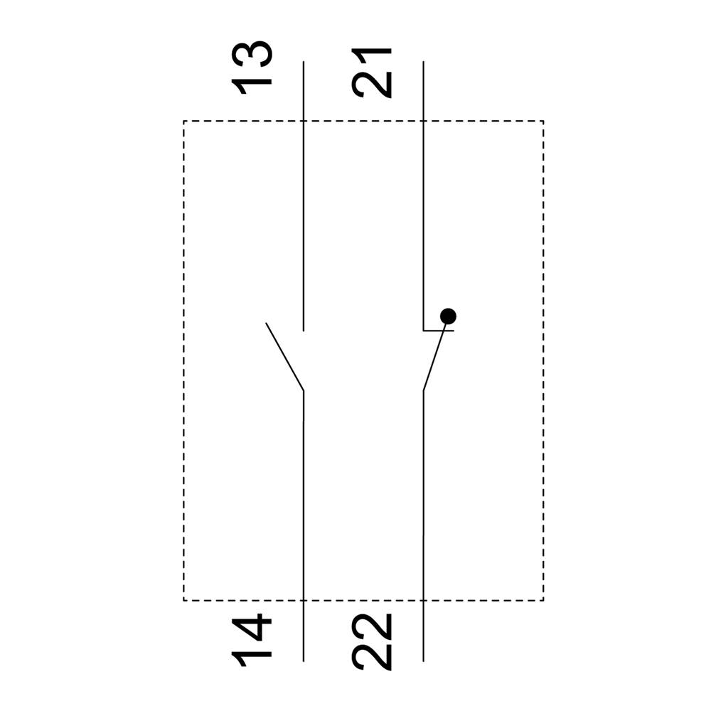 Line drawing of a tree with two main branches, numbered 13, 14, 21, and 22, with a point marked on the right-hand branch.
