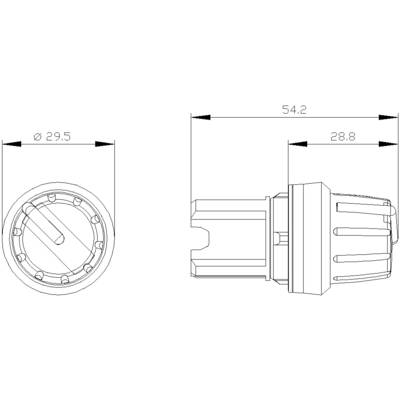 Siemens 3SU1032-2AF20-0AA0 Knob Button Red 1 x 90 ° 1 pc(s)-1
