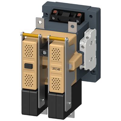 An electrical power switch with an orange front casing and black base, showing the connections and mechanical components.