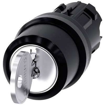 A black cylinder lock with a key inserted and gently turned slightly to the left.