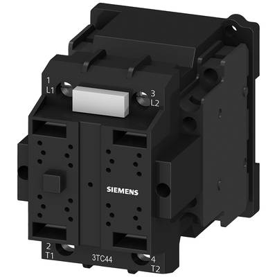 Contactor by Siemens, Model 3TC44, with distinctive terminals, suitable for industrial switching applications.