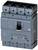 'Siemens 3VA2 circuit breaker, four-pole, with switch handle and technical specifications on the front, suitable for industrial applications.'