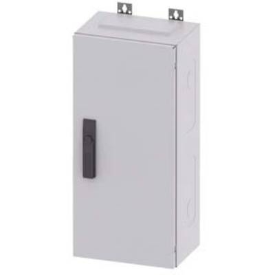 Grey vertical metal enclosure with a black handle on the front; suitable for industrial or electrical applications.