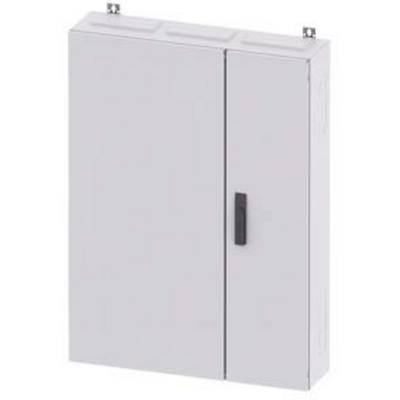 A white rectangular wardrobe with a single black door handle. The wardrobe has two doors and features a minimalist design.