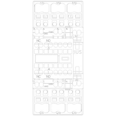 Circuit diagram of an electrical control system with numbered switching areas and connections. Key switch and LEDs displayed.