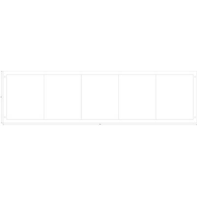 'White horizontal frame divided into five equal sections. No further information or decorations present.'