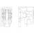 Technical drawing of an electrical switchgear with detailed dimensions. Left-hand view from above, right-hand side view.