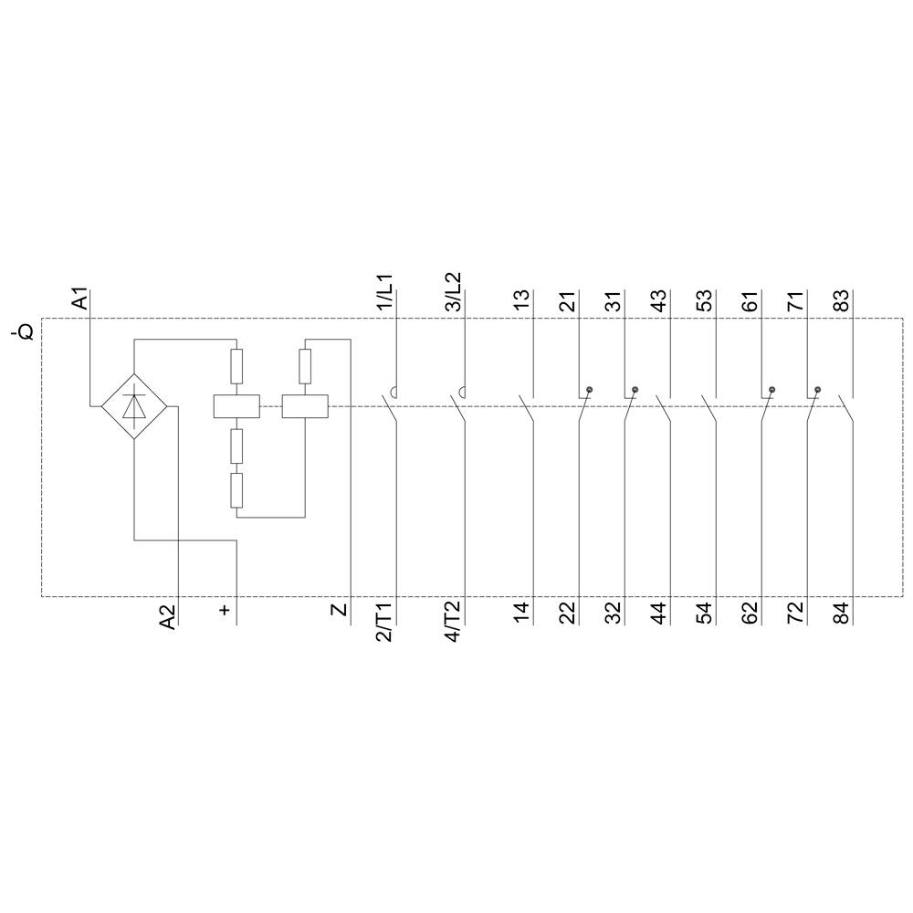 Wiring diagram of an electrical control system with various components and connections, including transformers and circuit tracks.