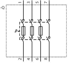 The circuit diagram shows a plug with 8 pins, connected by three resistors wired in parallel.