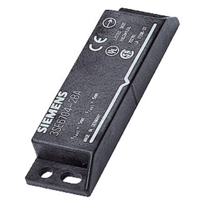 Black magnet with the inscription 'SIEMENS 3SE6104-2BA'. Rectangular shape, with mounting holes at one end.