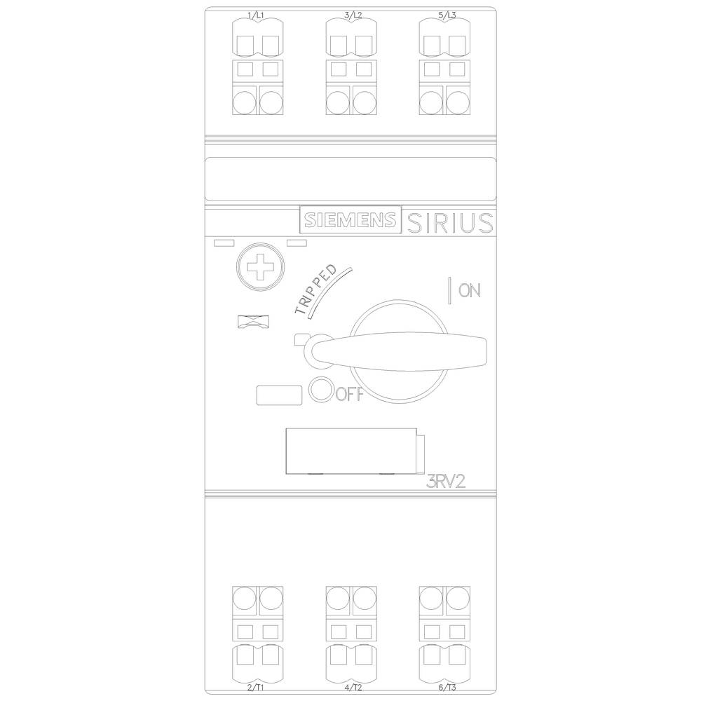 A Siemens switch labelled 'SIRIUS'. The switch has positions for 'ON', 'OFF' and 'TRIPPED'.