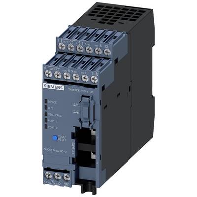 Siemens SIMOCODE Pro V: Motor control unit with interfaces for device, bus, fault indicators and two ports.