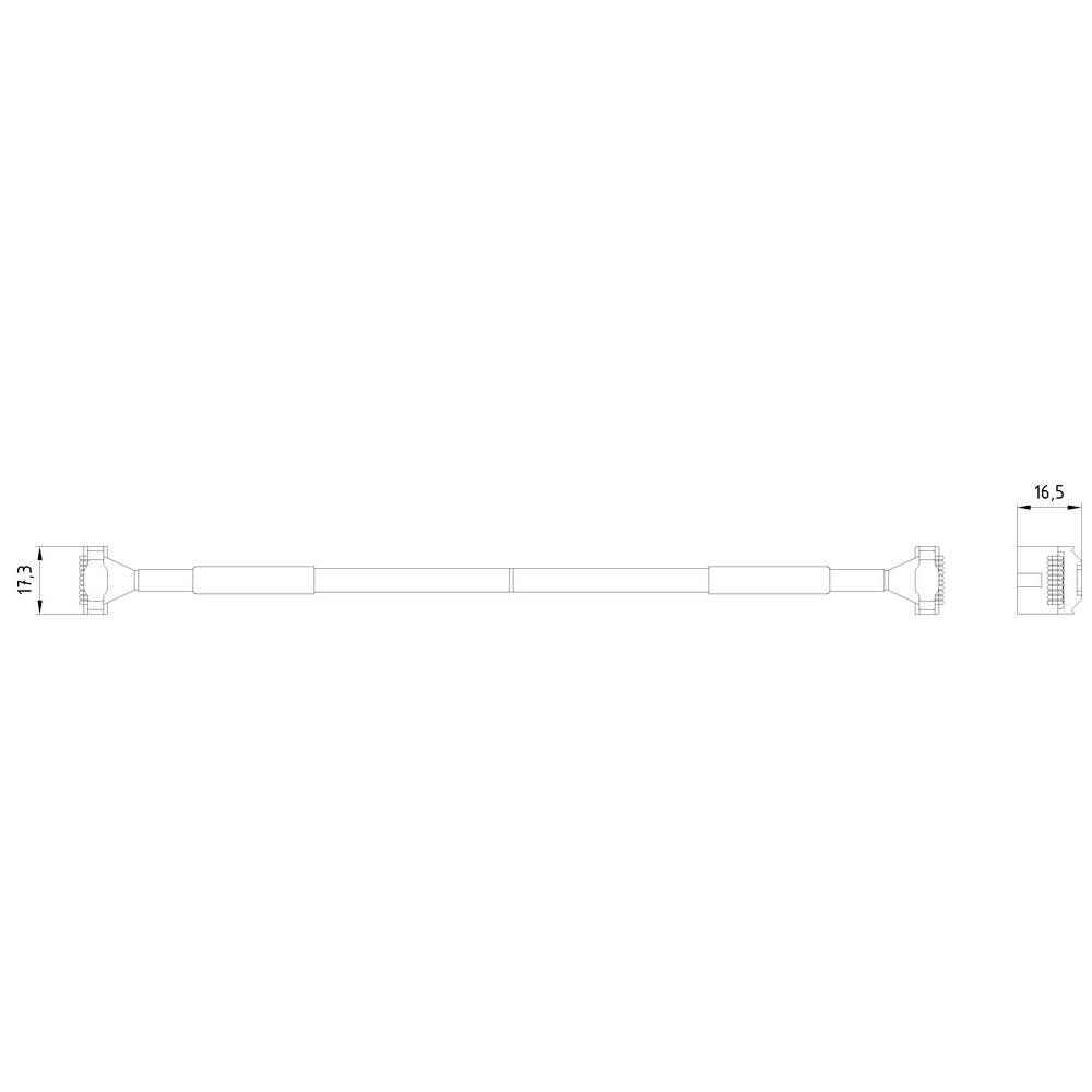 Technical drawing of an elongated component with dimensions: length 113, diameter 16.5.