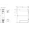 Technical drawing of an electronic component with front and side view. Dimensions are given in millimetres.