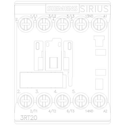 Figure of a Siemens Sirius 3RT20 contactor. Shows connections and terminal layout, suitable for electrical control systems.