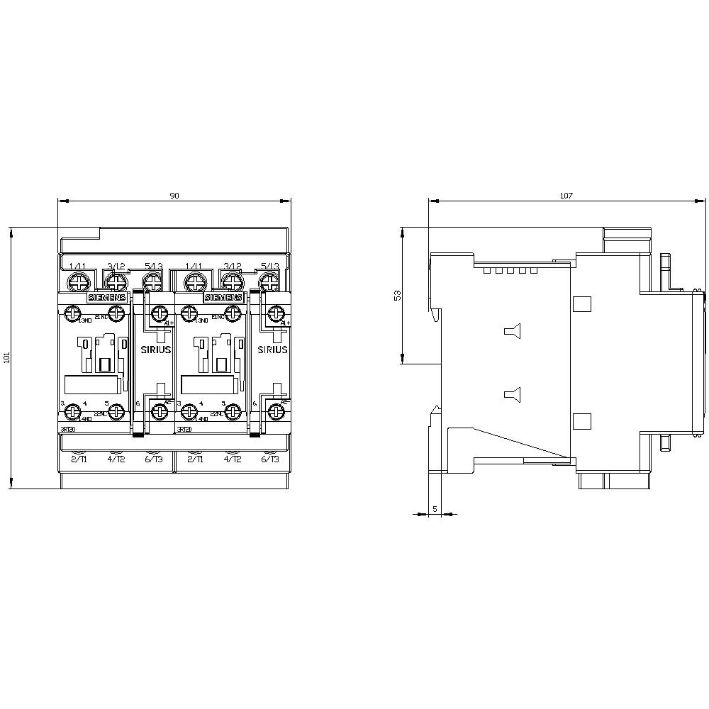 Siemens 3RA2328-8XB30-1BB4 Reversing contactor combo 3 makers 690 V AC 27 A 1 pc(s)-4