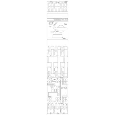 Wiring diagram of an electrical switch with 'SIRIUS' label and switch position 'ON'. Includes multiple circuit symbols and connection diagrams.