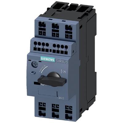 A blue Siemens SIRIUS switch for electrical control systems, with position indicators for 'TRIPPED' and 'ON'.