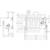 Technical drawing of an electrical switch with detailed dimensions and labels; shows front and side view.