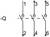 Schema of a switch combination: Sequence -Q, Switch 1 up, 2 down, 3 up, 4 down, 5 up, 6 down.