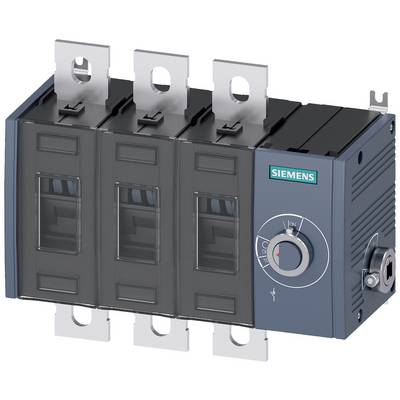 A Siemens electrical switch with four black levers and silver connection contacts.