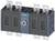 Siemens circuit breaker, four-pole with metal contacts at the top and bottom, grey housing, ideal for industrial applications.