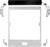 Components of a metal frame: rectangular frame, black bar at the top, two pairs of silver brackets on the sides.