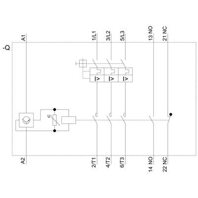 Circuit diagram of an electrical control circuit with fuse, switch contacts and relay. Connection points and current paths are marked.