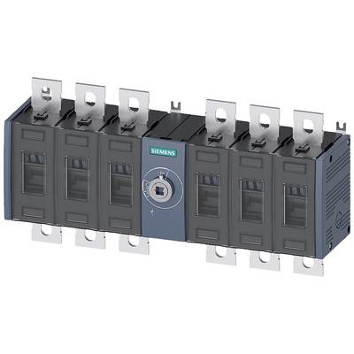 Electrical switchgear unit by Siemens, comprising multiple switches and metal contacts, mountable on a rail.