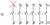 A circuit diagram with multiple vertical lines and connection points. A line on the left, marked with a red cross, is crossed out.