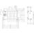 Technical drawing of a circuit breaker with detailed dimensional specifications in millimetres. Top view and side view are illustrated.