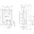 Technical drawing of an electrical switching device with dimensions in millimetres. Shows front and side view for detailed assembly.