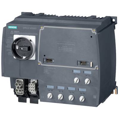 Siemens electric motor drive, SIRIUS M200D model, showing switches, connections and control buttons on the front panel.