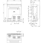 3-phase busbar rail, for 4x size NH000, accessories for ...