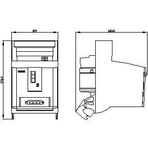 Technical drawing of a device with front and side view. Markings show dimensions: width 324, depth 169.8 and height 284.