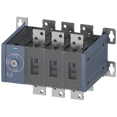 Three-pole electrical switch with metal terminals and a rotary switch with 'OFF' and 'ON' positions.