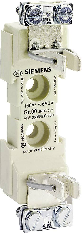 3 Piece Siemens 3NA3020 NH fuse set 0-50A-500V 