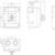 Technical drawing of a rectangular device with a switch, front, top, and side views. Dimensions are given in millimetres.