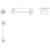 Drawing showing dimensions of a mechanical component with front and side views; indicates bore sizes and distances. Dimensions in millimetres.